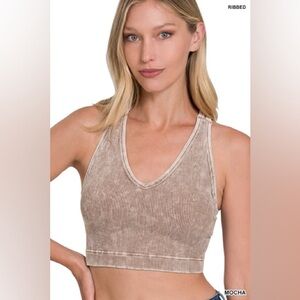 Zenana Mineral Washed Ribbed Brami Bralette – NIB
Size L/XL | Color: Mocha